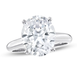 CT. Oval Certified Lab-Created Diamond Solitaire Engagement Ring in 14K White Gold (F/SI2