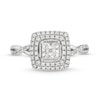 0.25 CT. T.W. Princess-Cut Diamond Miracle Cushion Frame Vintage-Style Engagement Ring in 10K Gold