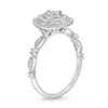 Thumbnail Image 2 of 0.25 CT. T.W. Diamond Miracle Teardrop Frame Vintage-Style Engagement Ring in 10K White Gold