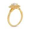 Thumbnail Image 3 of 0.25 CT. T.W. Princess-Cut Diamond Miracle Cushion Frame Vintage-Style Engagement Ring in 10K Gold