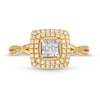 Thumbnail Image 4 of 0.25 CT. T.W. Princess-Cut Diamond Miracle Cushion Frame Vintage-Style Engagement Ring in 10K Gold