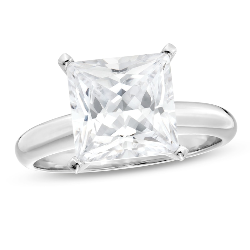 4 CT. Certified Princess-Cut Lab-Created Diamond Solitaire Engagement Ring in 14K White Gold (F/SI2)