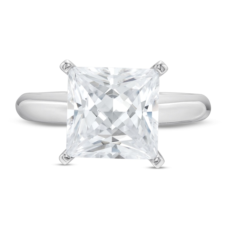 4 CT. Certified Princess-Cut Lab-Created Diamond Solitaire Engagement Ring in 14K White Gold (F/SI2)