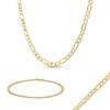 Thumbnail Image 0 of 2.8mm Figaro Chain Necklace and Bracelet Set in Hollow 10K Gold