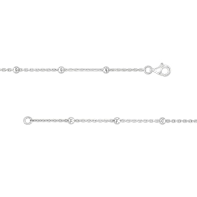 Saturn Chain, Paper Clip Chain and Curb Chain Bracelet Set in Solid Sterling Silver  - 7.5"