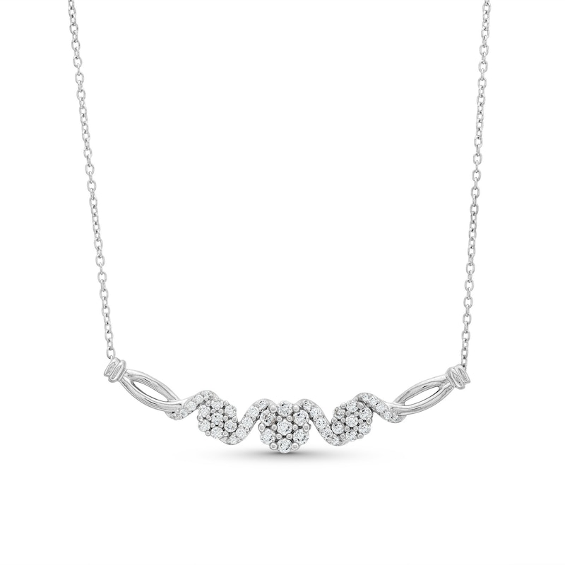 0.50 CT. T.W. Multi-Diamond Cascading Necklace in Sterling Silver - 17"|Peoples Jewellers