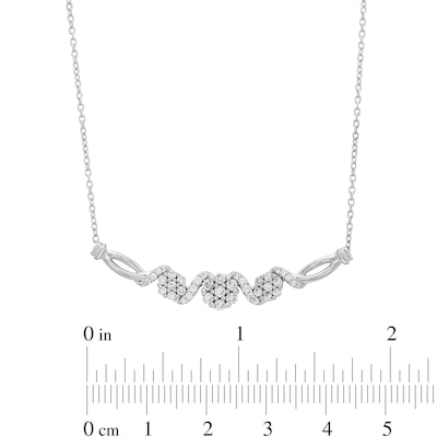 0.50 CT. T.W. Multi-Diamond Cascading Necklace in Sterling Silver - 17"