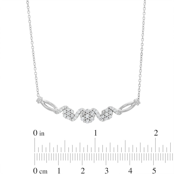 0.50 CT. T.W. Multi-Diamond Cascading Necklace in Sterling Silver - 17"