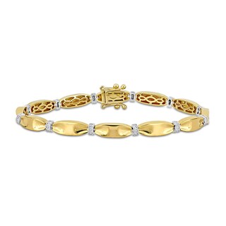 Eternally Bonded 0.24 CT. T.W. Diamond Collar Tie Bar Line Bracelet in 14K Gold - 7.25"