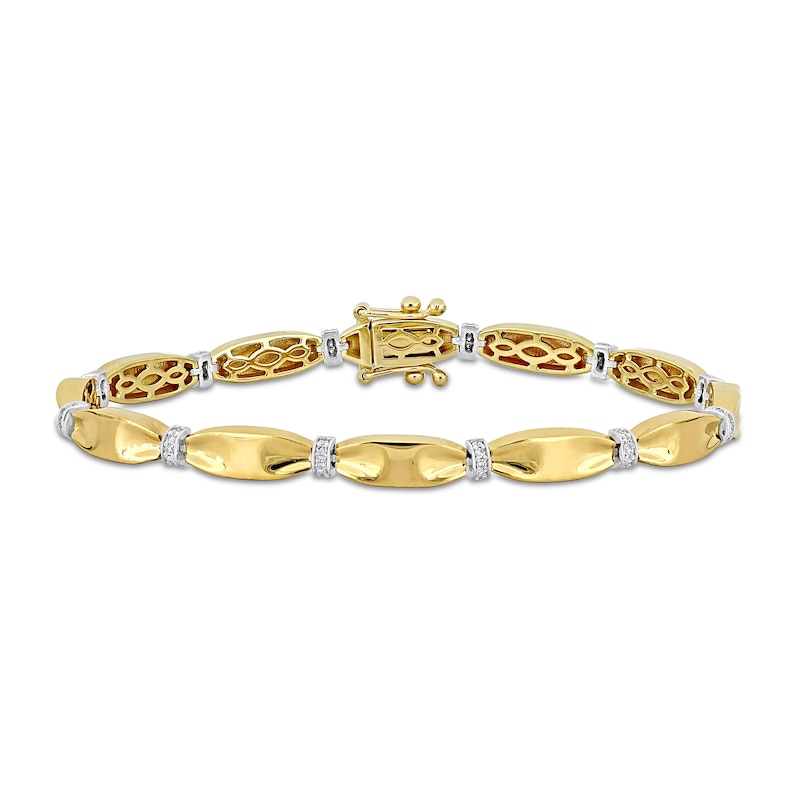 Eternally Bonded 0.24 CT. T.W. Diamond Collar Tie Bar Line Bracelet in 14K Gold - 7.25"|Peoples Jewellers