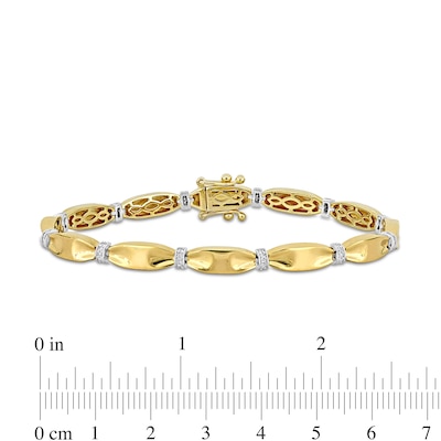 Eternally Bonded 0.24 CT. T.W. Diamond Collar Tie Bar Line Bracelet in 14K Gold - 7.25"