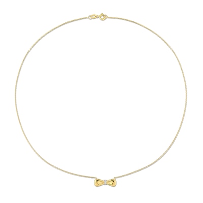 Eternally Bonded Diamond Accent Collar Bow Tie Necklace in 14K Gold