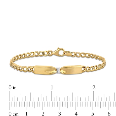 Eternally Bonded 0.04 CT. T.W. Diamond Collar Tie Bar Bracelet in 14K Gold - 7.25"