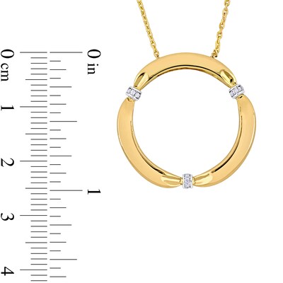 Eternally Bonded 0.05 CT. T.W. Diamond Collar Tie Circle Pendant in 14K Gold