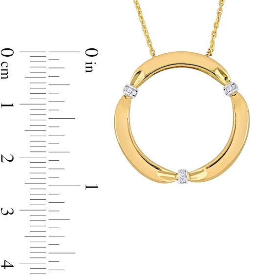 Eternally Bonded 0.05 CT. T.W. Diamond Collar Tie Circle Pendant in 14K Gold