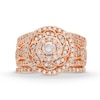 Thumbnail Image 3 of 1.45 CT. T.W. Diamond Frame Celtic-Style Flower Bridal Set in 10K Rose Gold