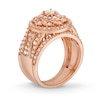 Thumbnail Image 4 of 1.45 CT. T.W. Diamond Frame Celtic-Style Flower Bridal Set in 10K Rose Gold