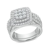 Thumbnail Image 0 of 1.29 CT. T.W. Cushion Multi-Diamond Bow-Tie Bridal Set in 10K White Gold