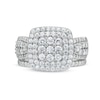 Thumbnail Image 2 of 1.29 CT. T.W. Cushion Multi-Diamond Bow-Tie Bridal Set in 10K White Gold