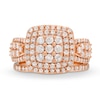 Thumbnail Image 2 of 1.29 CT. T.W. Cushion Multi-Diamond Bow-Tie Bridal Set in 10K Rose Gold