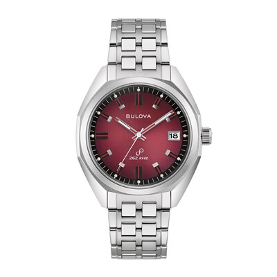 Men's Bulova Jet Star Watch with Red Dial (Model: 96B401)