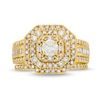 Thumbnail Image 4 of 1.45 CT. T.W. Diamond Cushion Triple Row Octagon Frame Bridal Set in 10K Gold