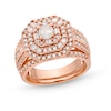 Thumbnail Image 0 of 1.45 CT. T.W. Diamond Cushion Triple Row Octagon Frame Bridal Set in 10K Rose Gold