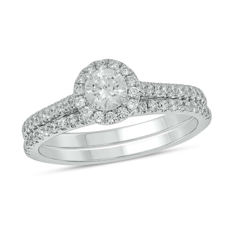 0.71 CT. T.W. Diamond Frame Hidden Infinity Bridal Set in 10K White Gold|Peoples Jewellers