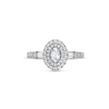 Thumbnail Image 4 of Vera Wang Love Collection 0.69 CT. T.W. Oval Diamond Double Frame Engagement Ring in 14K White Gold (I/SI2)