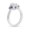 Thumbnail Image 2 of Vera Wang Love Collection 1.23 CT. T.W. Emerald-Cut Diamond and Sapphire Three Stone Engagement Ring in 14K White Gold