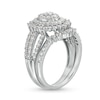 Thumbnail Image 2 of 1.23 CT. T.W. Oval Multi-Diamond Sunburst Frame Split Shank Bridal Set in 10K White Gold