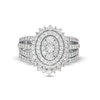 Thumbnail Image 3 of 1.23 CT. T.W. Oval Multi-Diamond Sunburst Frame Split Shank Bridal Set in 10K White Gold