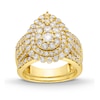 Thumbnail Image 1 of 2.23 CT. T.W. Pear Multi-Diamond Scallop Teardrop Frame Bridal Set in 10K Gold