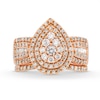 Thumbnail Image 3 of 1.23 CT. T.W. Pear Multi-Diamond Teardrop Bow-Tie Bridal Set in 10K Rose Gold