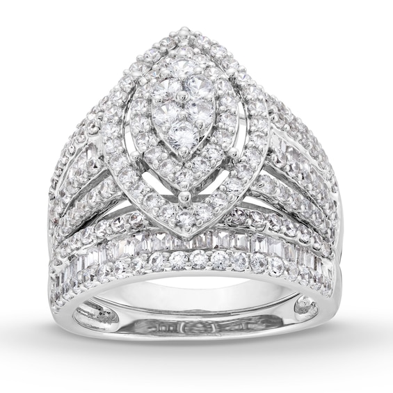 1.69 CT. T.W. Marquise Multi-Diamond Vintage-Style Bridal Set in 10K Gold