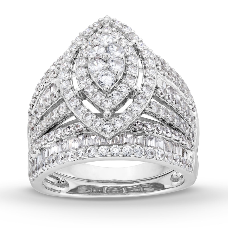 1.69 CT. T.W. Marquise Multi-Diamond Vintage-Style Bridal Set in 10K Gold|Peoples Jewellers