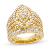 Thumbnail Image 0 of 1.69 CT. T.W. Marquise Multi-Diamond Vintage-Style Bridal Set in 10K Gold