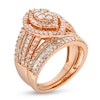 1.69 CT. T.W. Marquise Multi-Diamond Vintage-Style Bridal Set in 10K Rose Gold