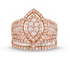 Thumbnail Image 3 of 1.69 CT. T.W. Marquise Multi-Diamond Vintage-Style Bridal Set in 10K Rose Gold