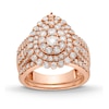 Thumbnail Image 0 of 2.23 CT. T.W. Pear Multi-Diamond Scallop Teardrop Frame Bridal Set in 10K Rose Gold