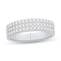 0.45 CT. T.W. Diamond Triple Row Band in 14K White Gold