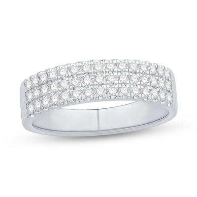 0.45 CT. T.W. Diamond Triple Row Band in 14K White Gold