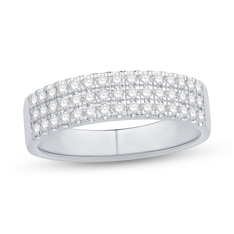 0.45 CT. T.W. Diamond Triple Row Band in 14K White Gold|Peoples Jewellers
