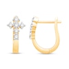 Thumbnail Image 0 of 0.23 CT. T.W. Diamond Gothic-Style Cross Hoop Earrings in 10K Gold