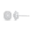 Thumbnail Image 0 of 0.38 CT. T.W. Emerald Multi-Diamond Octagon Stud Earrings in 10K White Gold