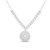 0.80 CT. T.W. Multi-Diamond Dangle Chevron Necklace in 10K White Gold