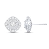 Thumbnail Image 0 of 0.95 CT. T.W. Multi-Diamond Cushion Frame Stud Earrings in 10K White Gold