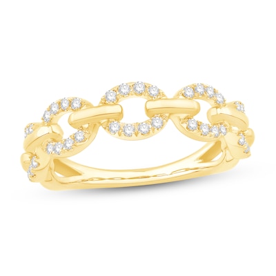 0.23 CT. T.W. Diamond Chain Link Band in 10K Gold