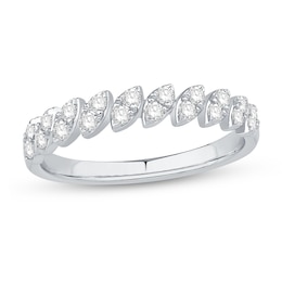 0.29 CT. T.W. Marquise Multi-Diamond Tilted Row Band in 10K White Gold