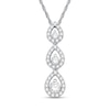 Thumbnail Image 0 of 0.58 CT. T.W. Diamond Teardrop Three Stone Pendant in 10K White Gold